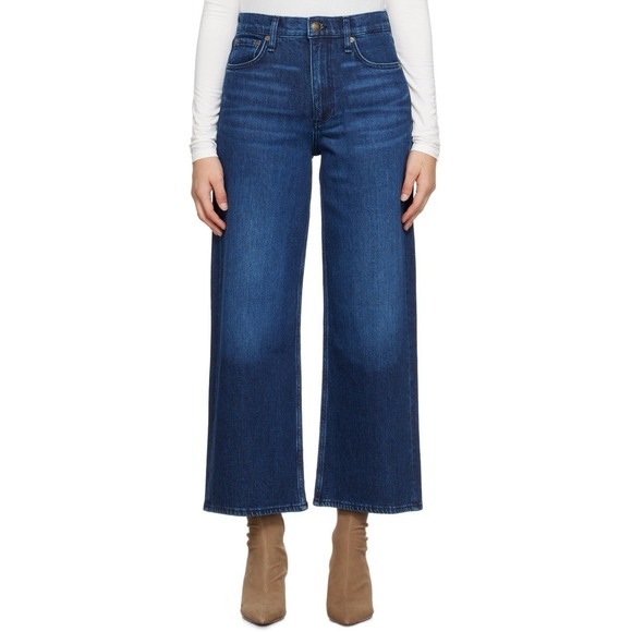 $235 Rag & Bone Andi High Rise Ankle Wide Leg Jeans Size 28 Blue